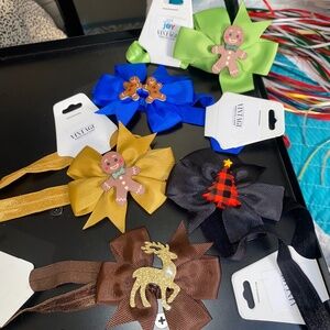 5 Baby Christmas Headbands Handmade